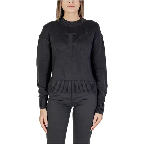 Intarsia Loose Pullover Herbst/Winter Kollektion , Damen, Größe: S - Calvin Klein Jeans - Modalova