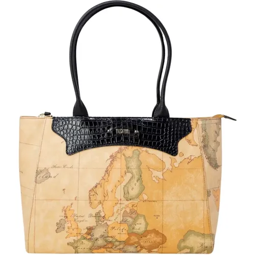 Schwarze Geometrische Handtasche mit Reißverschluss , Damen, Größe: ONE Size - Alviero Martini 1a Classe - Modalova