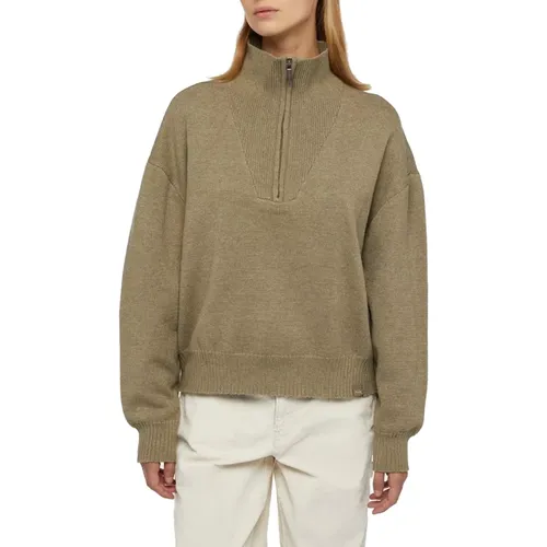 Grüner East Helena 1/4 Zip Pullover , Damen, Größe: M - Dickies - Modalova