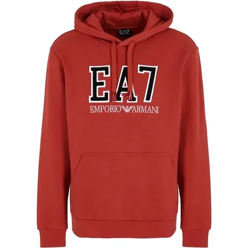 College-inspirierter Hoodie , Herren, Größe: XL - Emporio Armani EA7 - Modalova