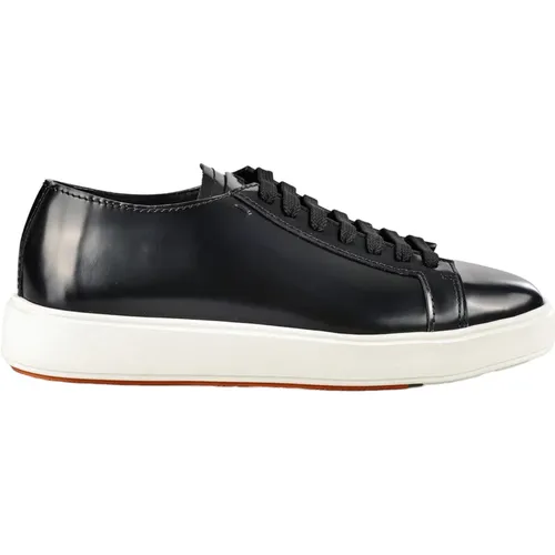 Italian Leather Sneakers , male, Sizes: 8 1/2 UK, 10 UK - Santoni - Modalova