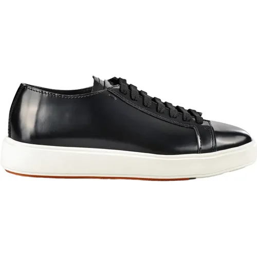 Italian Leather Sneakers , male, Sizes: 9 UK, 7 UK, 10 UK - Santoni - Modalova