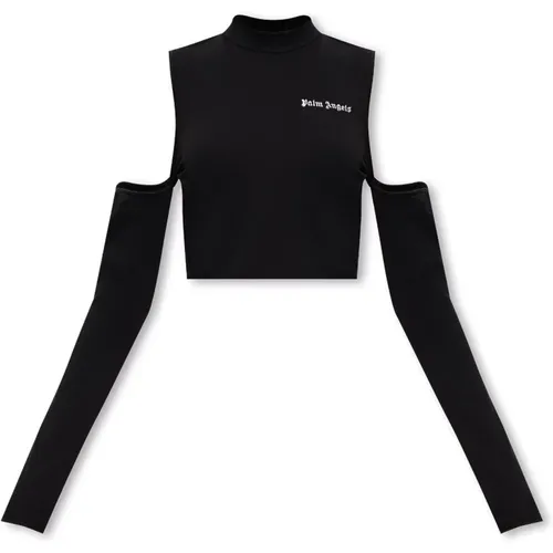 Crop Top mit Logo , Damen, Größe: S - Palm Angels - Modalova