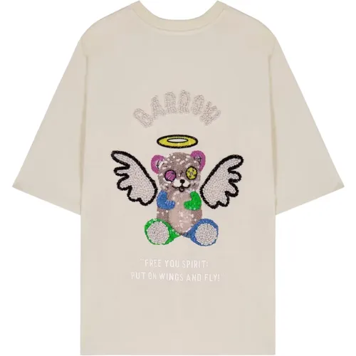 T-Shirt 'Angel' Strass , unisex, Größe: L - BARROW - Modalova