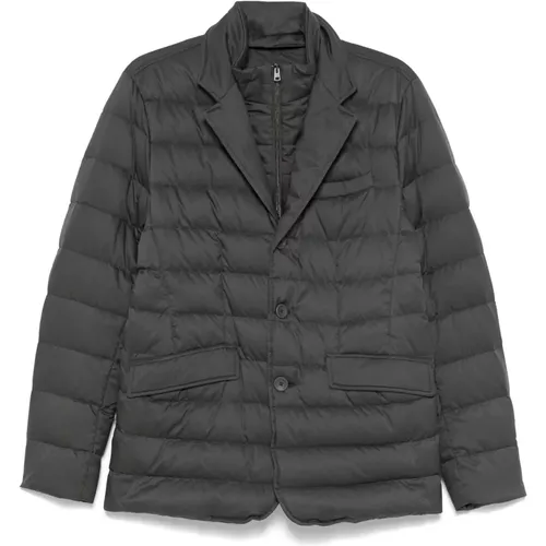 Quilted Goose Down Jacket with Detachable Inner , male, Sizes: 3XL, XL, L, 2XL - Herno - Modalova