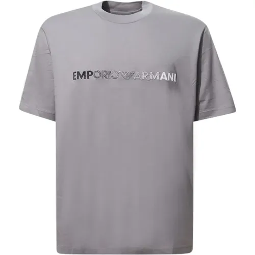 T-shirts and Polos Grey , male, Sizes: L, M, S, XL - Emporio Armani - Modalova