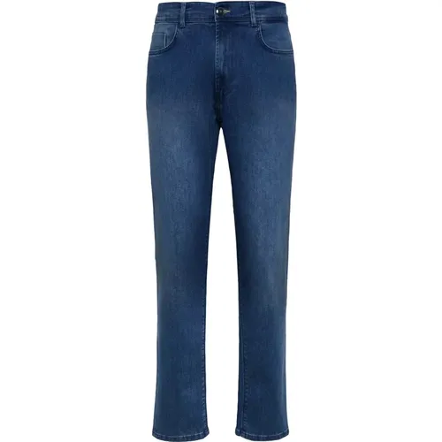 Mittelblaue Stretch-Denim-Jeans , Herren, Größe: W32 - Boggi Milano - Modalova