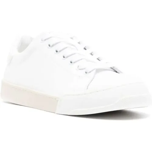 Klische weiße Ledersneakers , Damen, Größe: 38 EU - Marni - Modalova