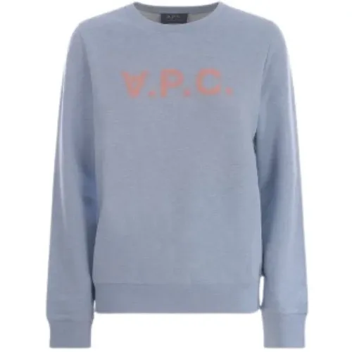 Indigo Blau Logo Sweatshirt Rundhals - A.P.C. - Modalova