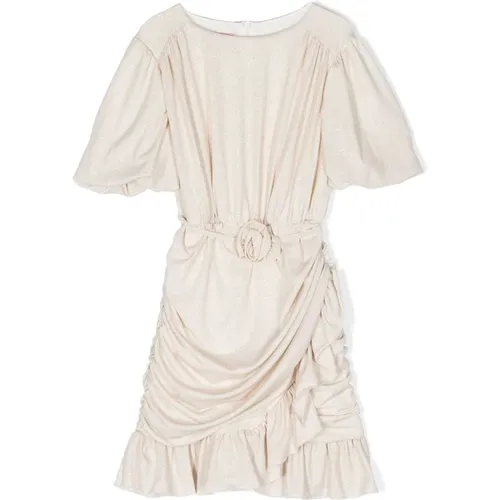 Goldenes Kurzes Kleid mit Lurex-Detail,Dresses - Blumarine - Modalova