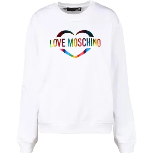 Baumwoll-Spandex-Pullover , Damen, Größe: 2XS - Love Moschino - Modalova