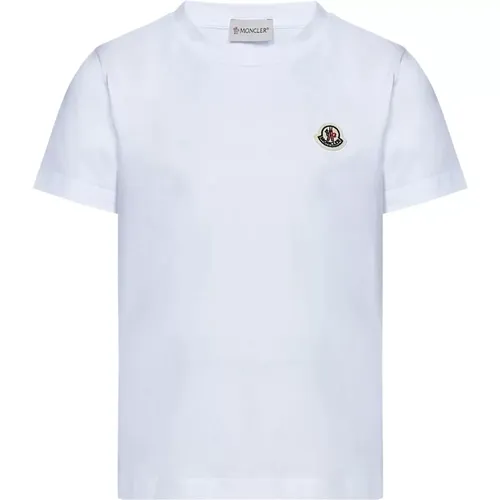 Kinder Weiße T-shirts und Polos mit Logo Patch - Moncler - Modalova
