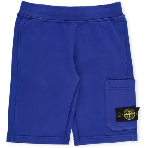 Blaue Baumwoll-Bermuda-Shorts für Jungen - Stone Island - Modalova