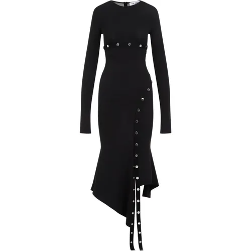 Midi Dress with Logo Trim , female, Sizes: S, XS, 2XS - The Attico - Modalova