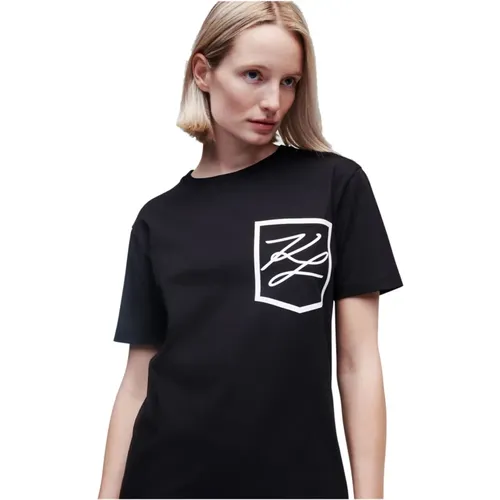 T-shirt 216W1786Nero , female, Sizes: L, XL - Karl Lagerfeld - Modalova