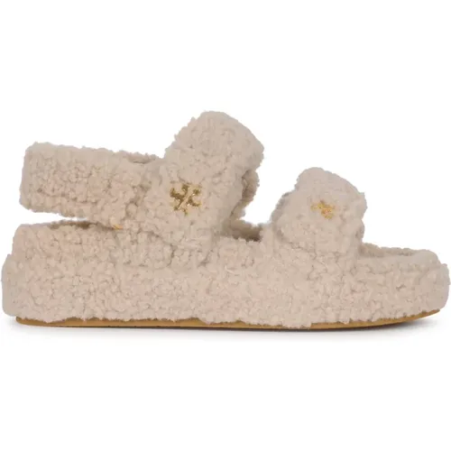 Shearling Sport Sandals in , female, Sizes: 6 UK, 5 1/2 UK, 3 UK, 5 UK, 4 UK, 4 1/2 UK, 2 UK, 3 1/2 UK - TORY BURCH - Modalova