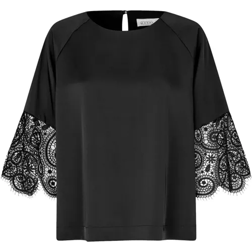 Embroidered Top with 3/4 Sleeves , female, Sizes: S, 2XL, XL, L - Masai - Modalova