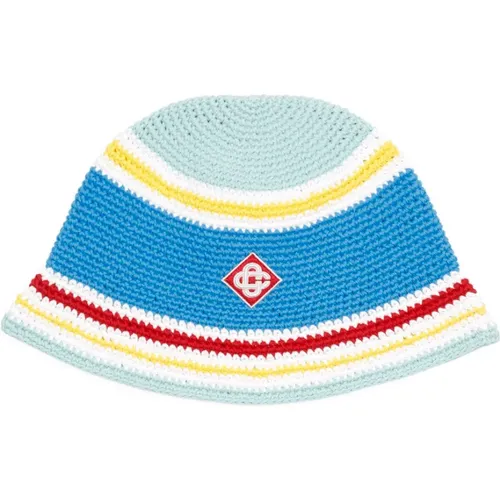 Blue Multi Crochet Winter Hat , male, Sizes: M/L - Casablanca - Modalova