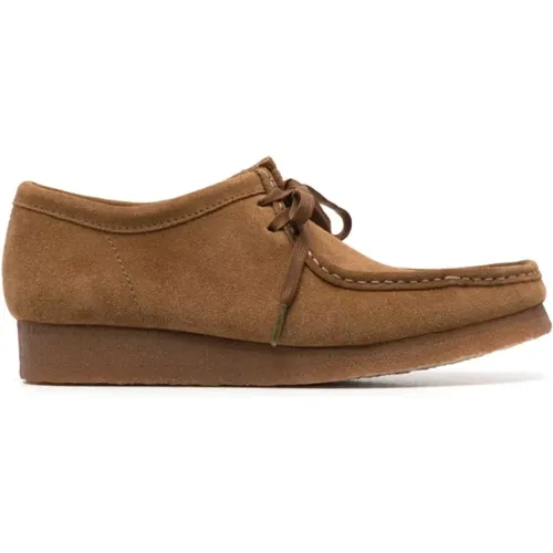 Suede Lace-Up Flat Shoes , male, Sizes: 6 1/2 UK, 8 1/2 UK, 9 1/2 UK, 7 1/2 UK, 10 UK - Clarks - Modalova