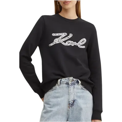 Punkt boucle signatur sweat 246w1812 , Damen, Größe: S - Karl Lagerfeld - Modalova