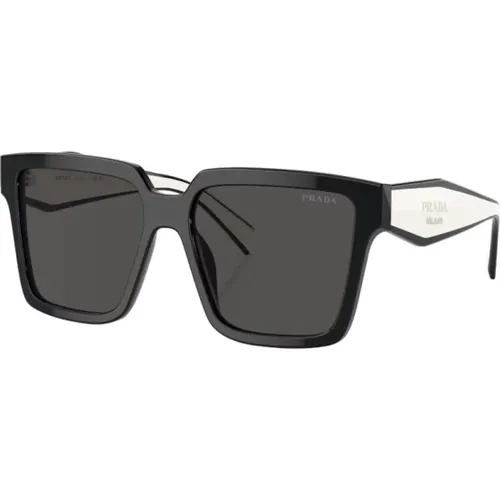 Klassische Schwarze Sonnenbrille , Damen, Größe: 56 MM - Prada - Modalova