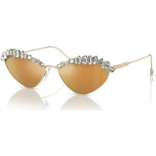 Goldene Sonnenbrille für den täglichen Gebrauch , Damen, Größe: 55 MM - Swarovski - Modalova