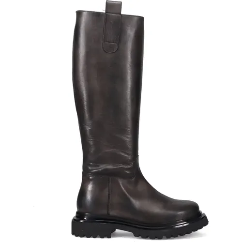 Grey Leather Boots , female, Sizes: 4 UK, 3 UK, 7 UK, 6 UK, 5 UK - Sangiorgio - Modalova