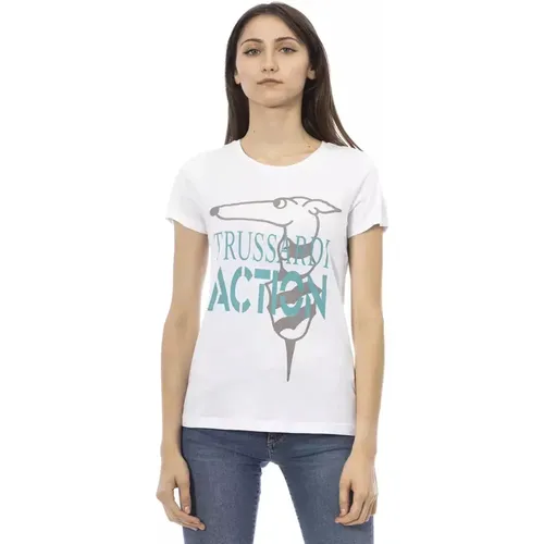 Action Cotton T-Shirt , female, Sizes: XS, S, XL, M - Trussardi - Modalova