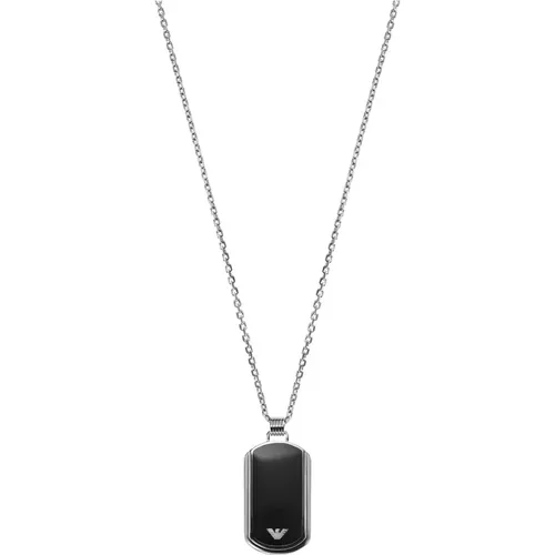 Iconic Gents Necklace Stainless Steel Silver , male, Sizes: ONE SIZE - Emporio Armani - Modalova