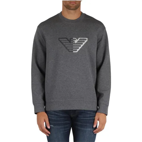 Sweatshirt aus Baumwollmischung mit Frontlogo-Stickerei , Herren, Größe: M - Emporio Armani - Modalova