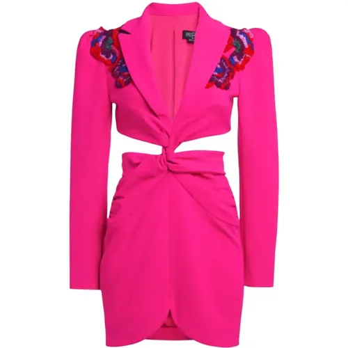 Rosa Besticktes Minikleid Blazer Stil - PATBO - Modalova