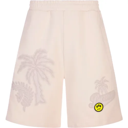 Braune Bermuda-Shorts mit geprägtem Muster , Damen, Größe: L - Barrow - Modalova
