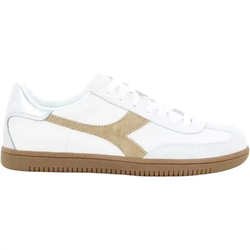 Beige Metall Trainer Schuhe , Damen, Größe: 38 EU - Diadora - Modalova