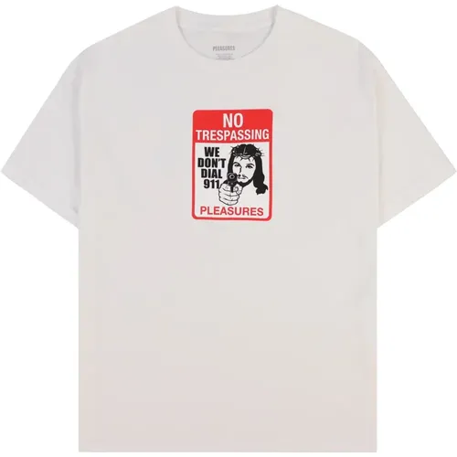 Front Print Baumwoll T-shirt , Herren, Größe: L - Pleasures - Modalova