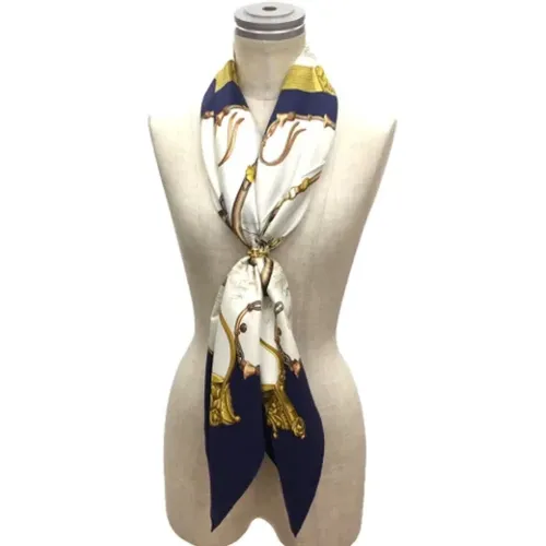 Pre-owned Navy Silk Hermès Scarf , unisex, Sizes: ONE SIZE - Hermès Vintage - Modalova
