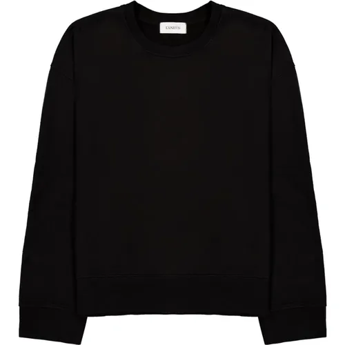 Schwarzer Palmendruck-Sweatshirt mit Pailletten-Detail , unisex, Größe: S - Laneus - Modalova