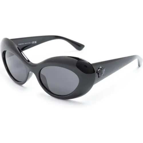 Schwarze Sonnenbrille mit Originalzubehör - Versace - Modalova