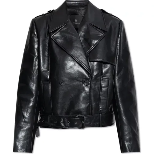 Leather Jacket Greer , female, Sizes: M, S - Anine Bing - Modalova