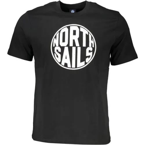 Schwarzes T-Shirt mit Logo-Druck , Herren, Größe: XL - North Sails - Modalova