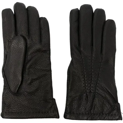 Mens Leather Gloves with Wool and Cashmere Lining , male, Sizes: 9 IN - Orciani - Modalova