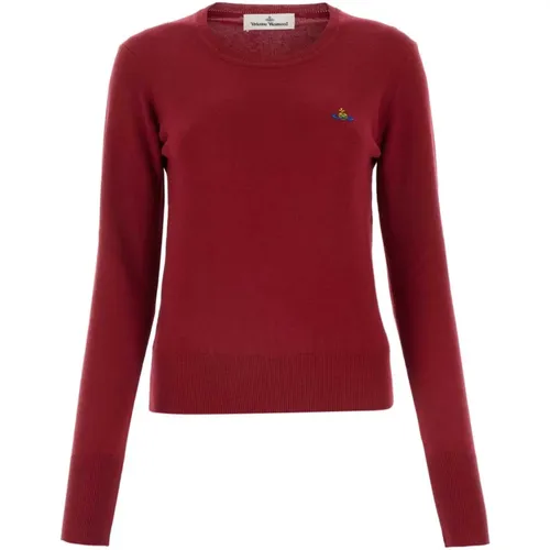 Burgunder Baumwollmischung Pullover , Damen, Größe: XS - Vivienne Westwood - Modalova