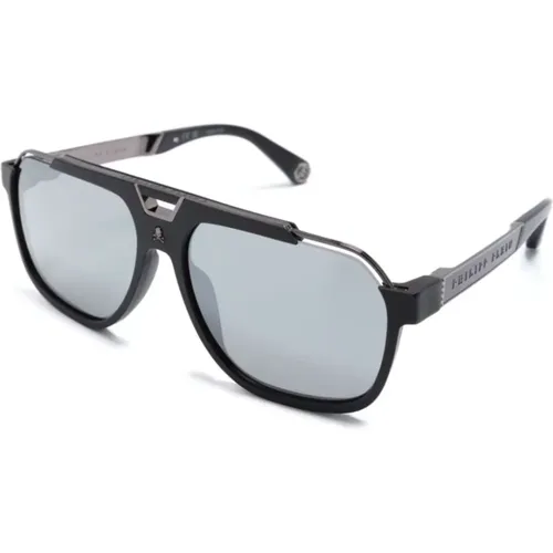 Schwarze Sonnenbrille mit Zubehör,Stylische Sonnenbrille SPP046V,Sunglasses - Philipp Plein - Modalova