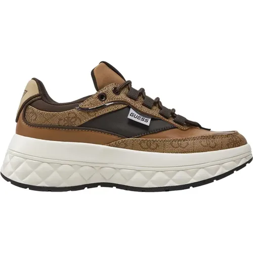 Beige Braune Sneakers mit Kyrki Fltkyr Fal12 Stil , Herren, Größe: 36 EU - Guess - Modalova