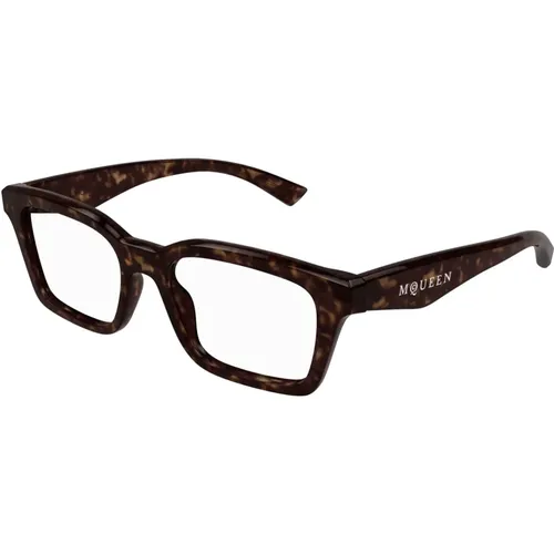 Stylische Brille Am0476O in Schwarz , unisex, Größe: 53 MM - alexander mcqueen - Modalova