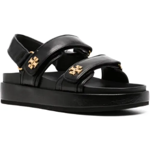 Leather Sandals with Touch-Strap Fastening , female, Sizes: 3 UK, 6 UK - TORY BURCH - Modalova