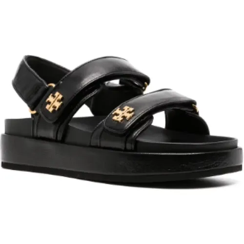 Leather Sandals with Touch-Strap Fastening , female, Sizes: 6 UK - TORY BURCH - Modalova