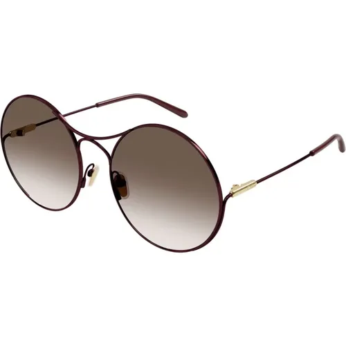 Chic Metal Frame Sun Donna Sunglasses , unisex, Sizes: 58 MM - Chloé - Modalova