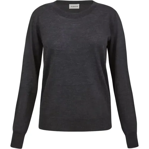 Grey Crewneck Sweater Ribbed Hems , female, Sizes: S, XS, M - P.a.r.o.s.h. - Modalova