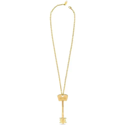 Gold Key Logo Necklace , female, Sizes: ONE SIZE - Balenciaga - Modalova