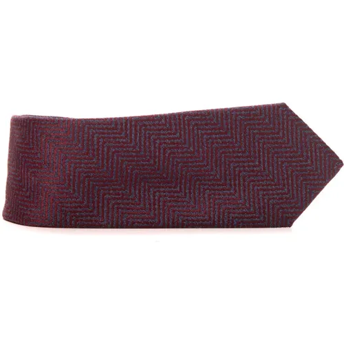 Geometrical Fantasy Silk Tie , male, Sizes: ONE SIZE - Canali - Modalova